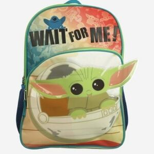 Star Wars Mandalorian Wait For Me Backpack/Bookbag